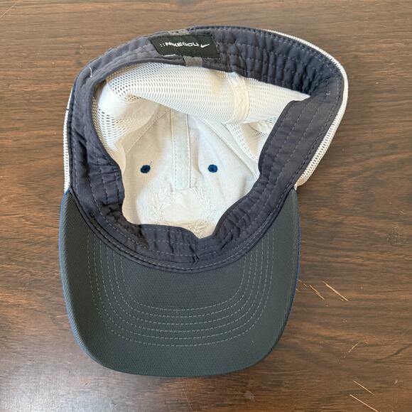 Nike Hat Adult One Size Blue Cotton Golf Cap Dad Hat Baseball Cap Swoosh - Picture 6 of 7